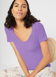 Blusa Roxa em Ribana Canelado
