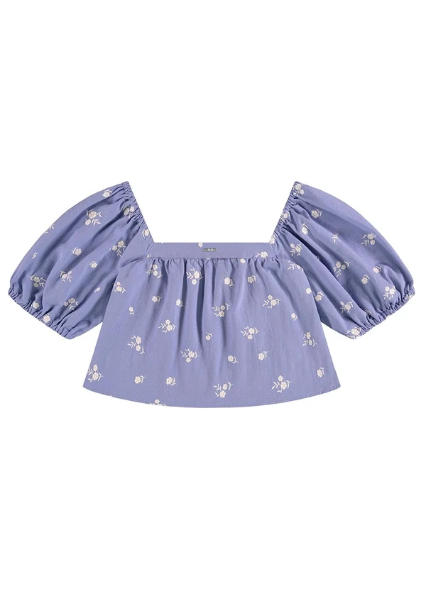 Enfim - Blusa Roxo Ampla Floral Bordada 2