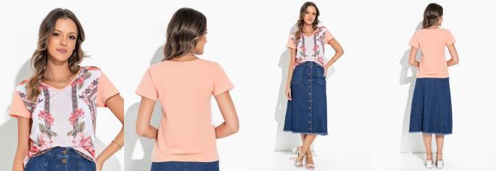 Blusa Salmo com Estampa Frontal