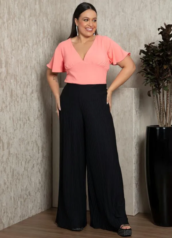 Quintess - Blusa Salmão com Recorte no Busto 3