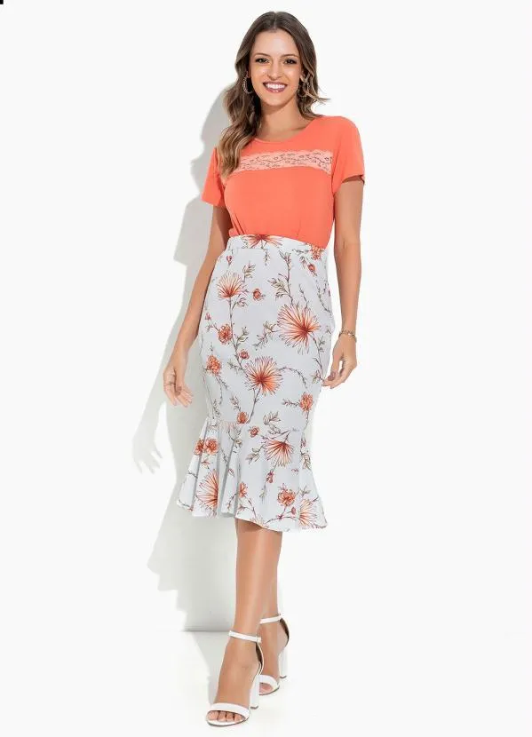 Rosalie - Blusa Salmão com Renda 3