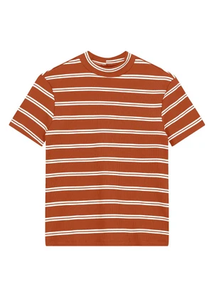 Malwee - Blusa Slim Canelada Listrada Terracota - MALWEE