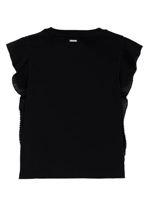 Enfim - Blusa Slim com Plissado Preto - ENFIM