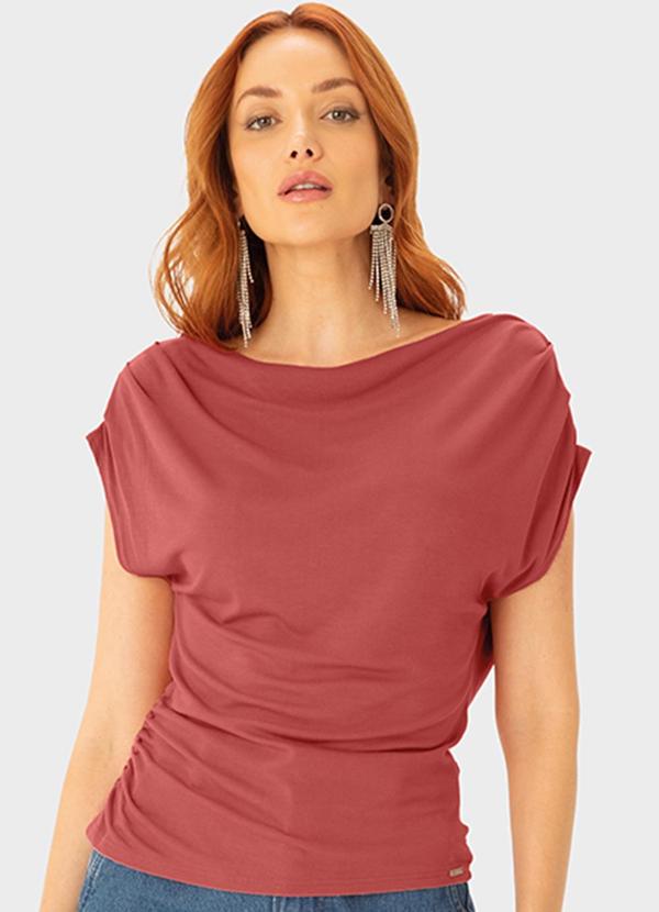 Enfim - Blusa Slim Degagê Laranja