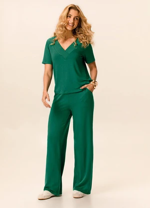 Malwee - Blusa Slim em Moletinho Verde - MALWEE