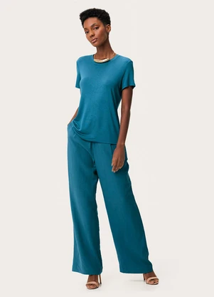 Enfim - Blusa Slim em Viscose Azul Turquesa - ENFIM
