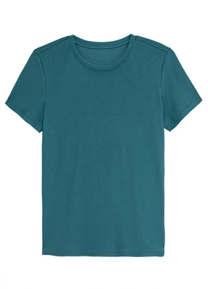 Enfim - Blusa Slim em Viscose Azul Turquesa - ENFIM
