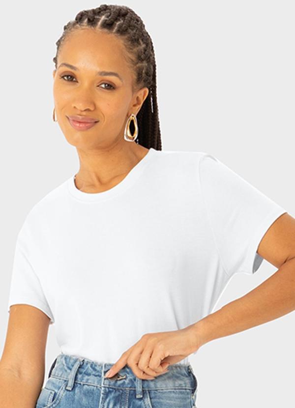 Enfim - Blusa Slim em Viscose Branco