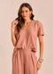 Doce Trama - Blusa Soft Garden em Viscoflow Branco - variação: Marrom