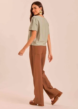 Doce Trama - Blusa Soft Garden em Viscoflow Verde - DOCE TRAMA