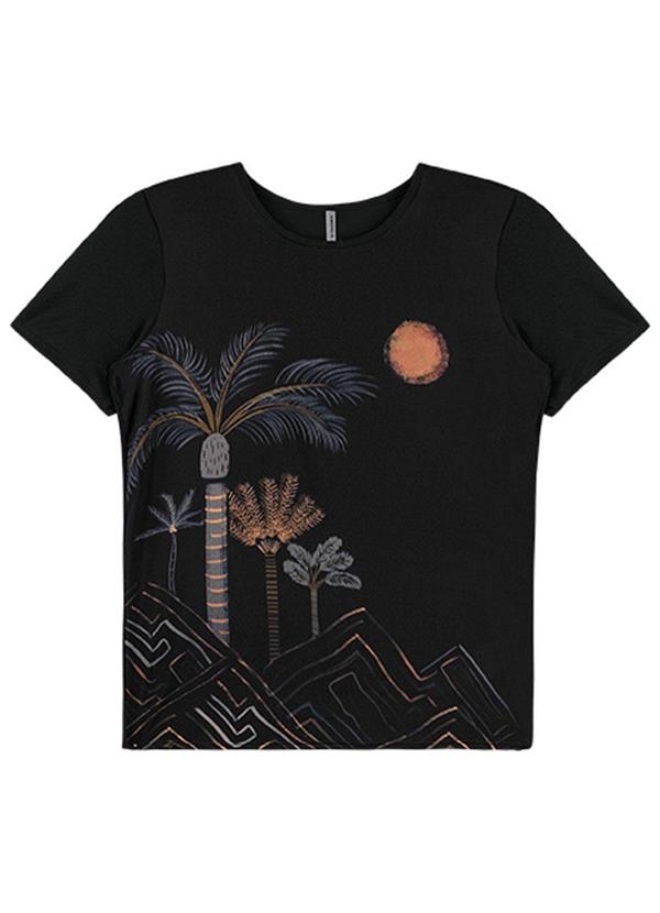 Rezzato - Blusa Summer Landscape Adulto Feminino Preto