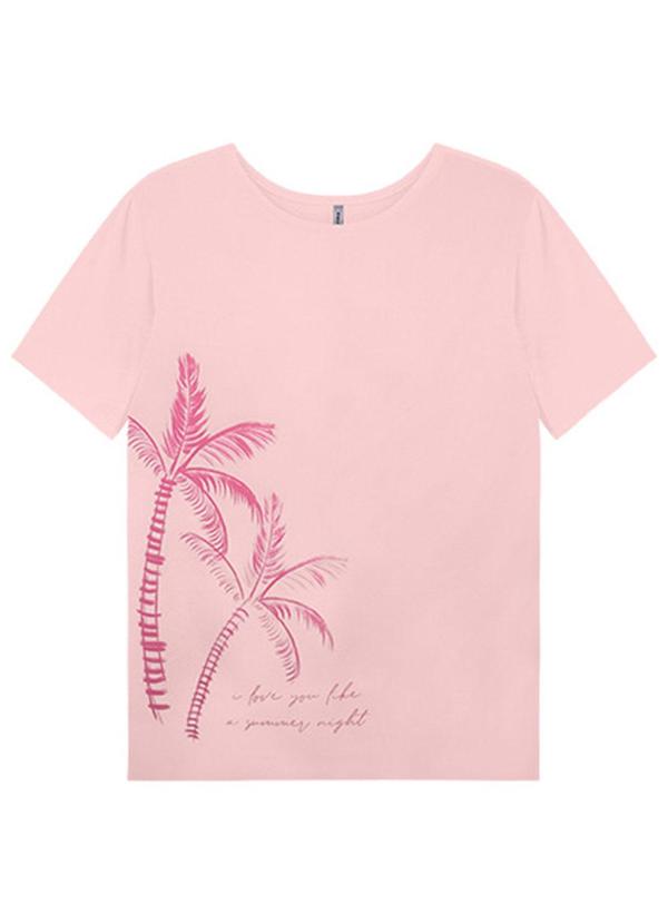 Rezzato - Blusa Summer Palms Adulto Feminino Rosa