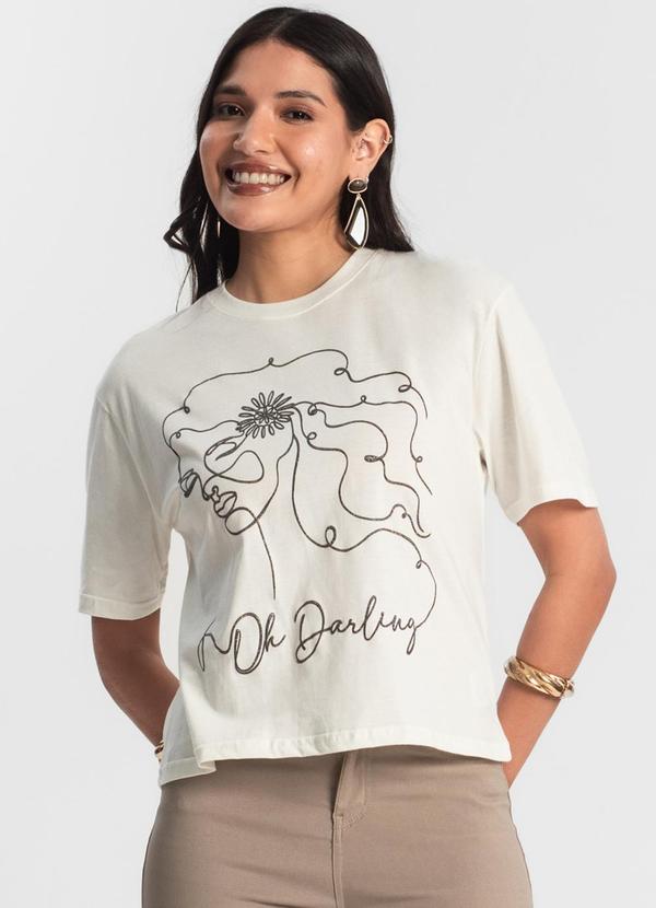 Rovitex - Blusa T-Shirt Feminina Bege