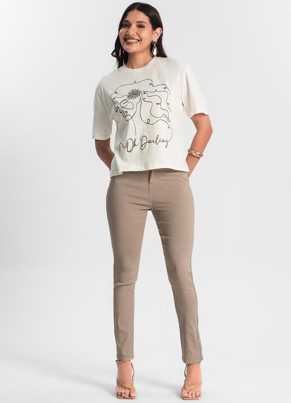 Rovitex - Blusa T-Shirt Feminina Bege 3