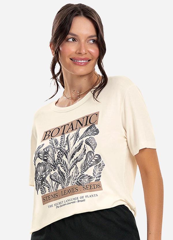 Rovitex - Blusa T- Shirt Feminina Bege 1