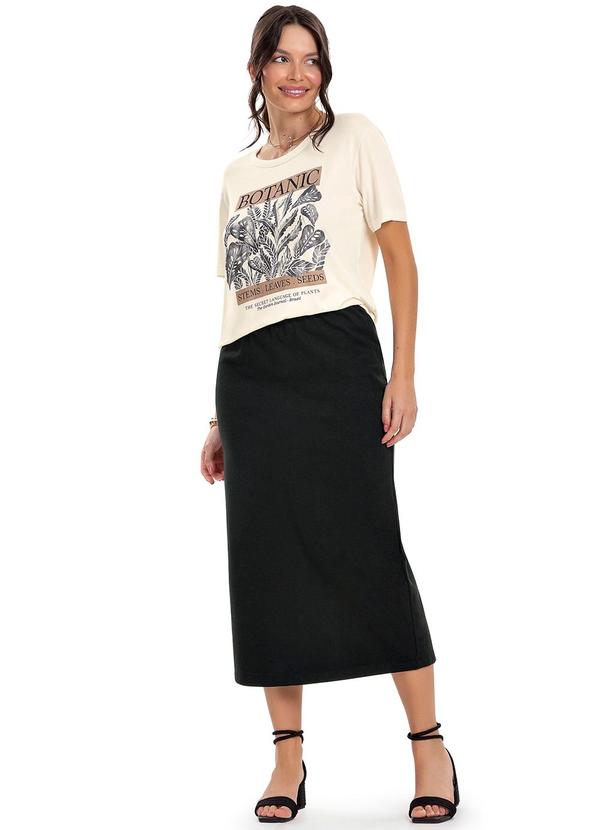 Rovitex - Blusa T- Shirt Feminina Bege 2