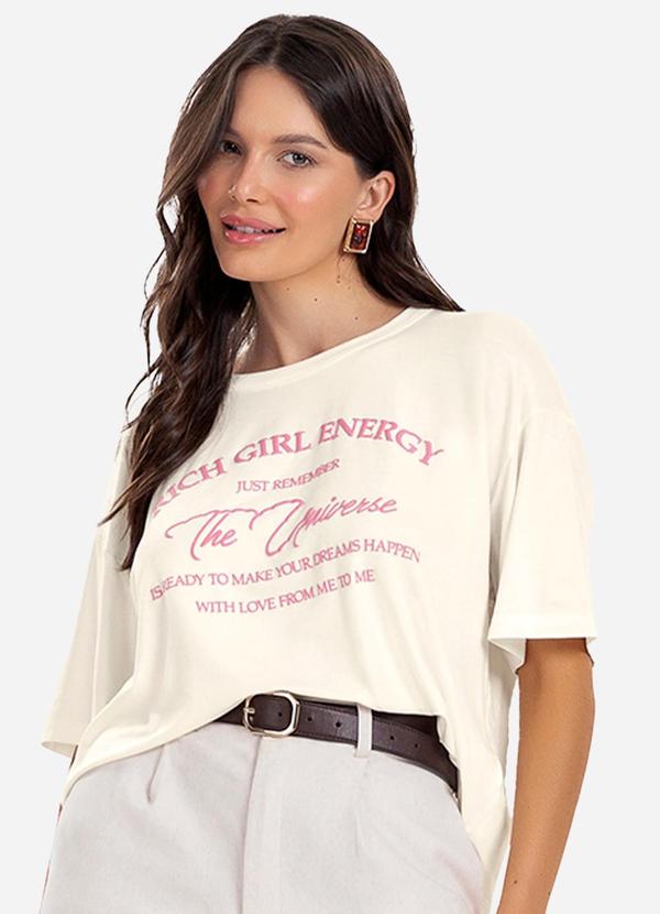 Rovitex - Blusa T- Shirt Feminina Bege