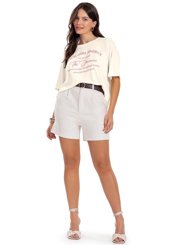 Rovitex - Blusa T- Shirt Feminina Bege 2