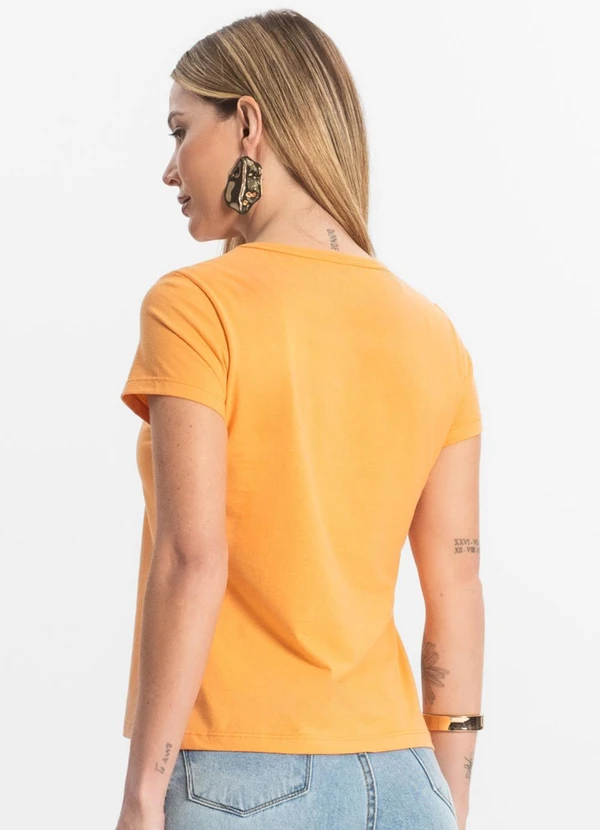 Select - Blusa T-Shirt Feminina Estampada Laranja 2