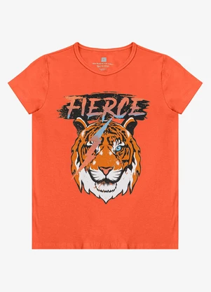 Select - Blusa T-Shirt Feminina Estampada Laranja - SELECT