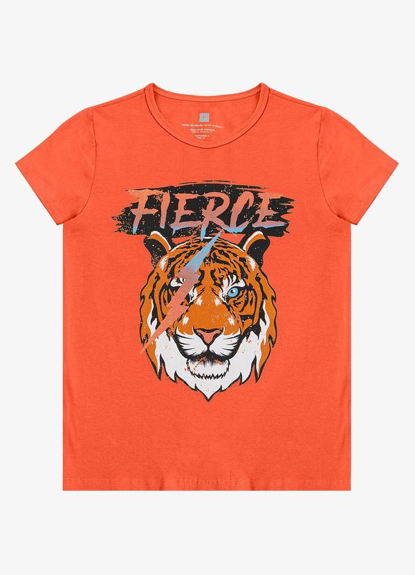 Select - Blusa T-Shirt Feminina Estampada Laranja