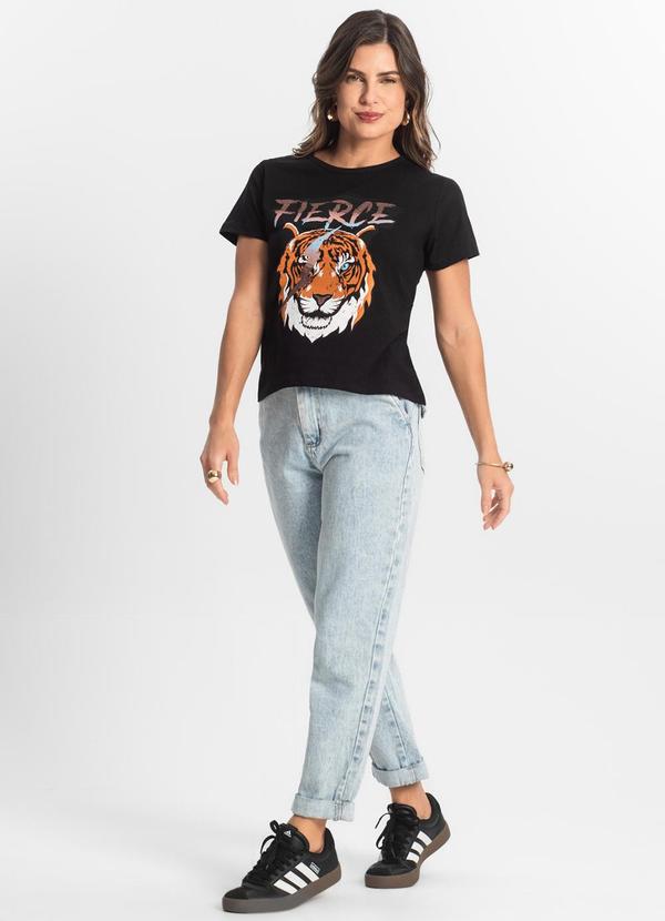 Select - Blusa T-Shirt Feminina Estampada Preto 3