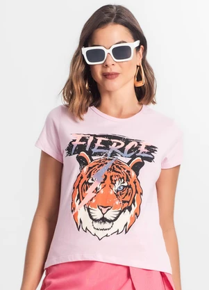 Select - Blusa T-Shirt Feminina Estampada Rosa - SELECT