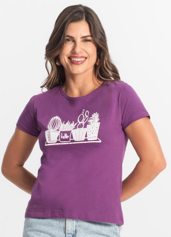 Select - Blusa T-Shirt Feminina Estampada Rosa