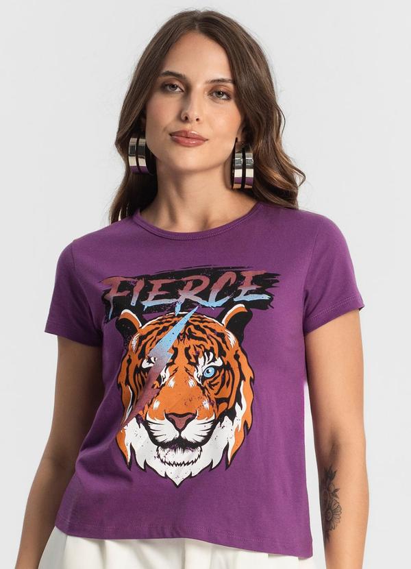 Select - Blusa T-Shirt Feminina Estampada Roxo