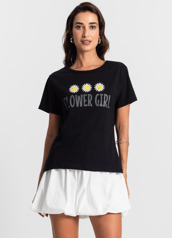 Select - Blusa T-Shirt Feminina Estampada Select Preto