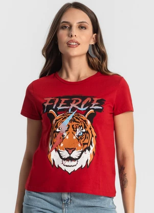 Select - Blusa T-Shirt Feminina Estampada Vermelho - SELECT