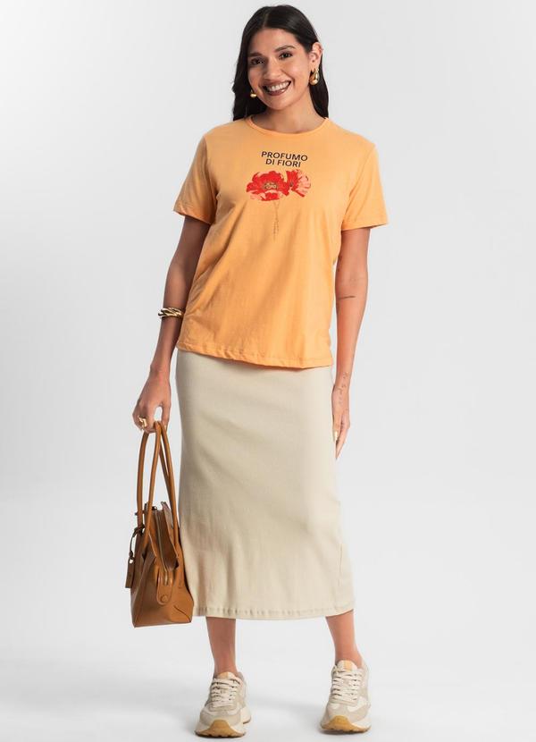 Rovitex - Blusa T- Shirt Feminina Laranja 3