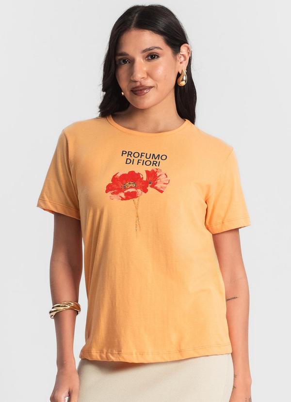 Rovitex - Blusa T- Shirt Feminina Laranja 4