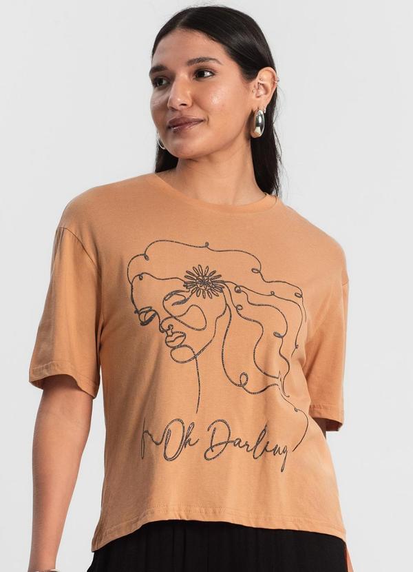 Rovitex - Blusa T-Shirt Feminina Marrom