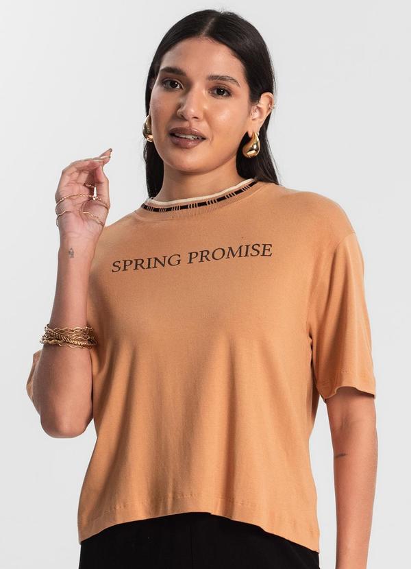 Rovitex - Blusa T-Shirt Feminina Marrom