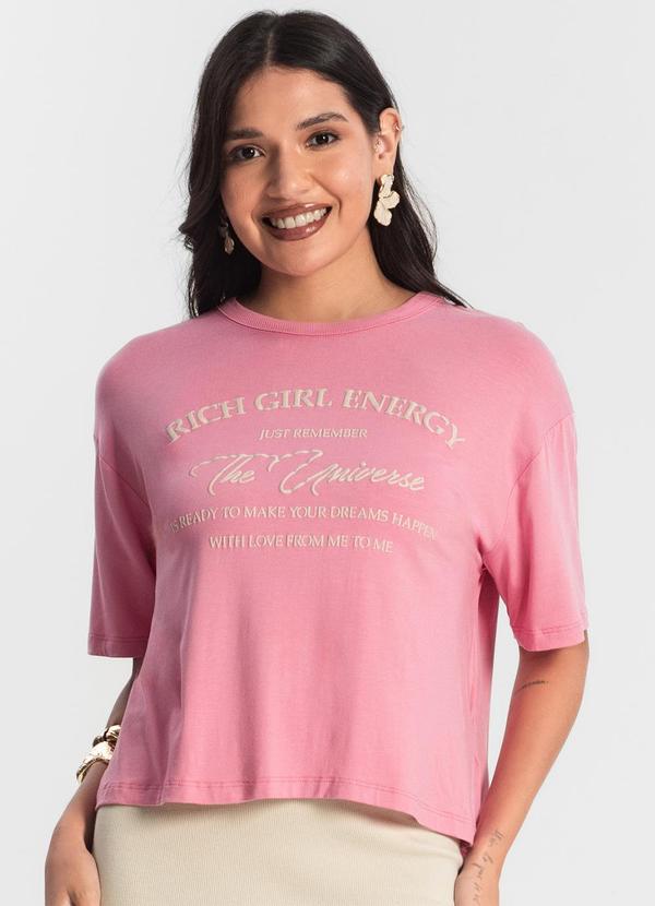 Rovitex - Blusa T- Shirt Feminina Rosa