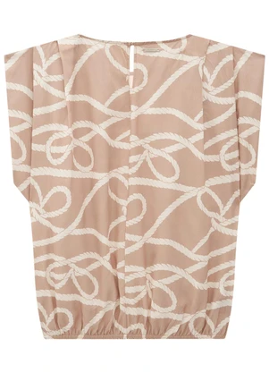 Enfim - Blusa Taupe Box Abstrata - ENFIM