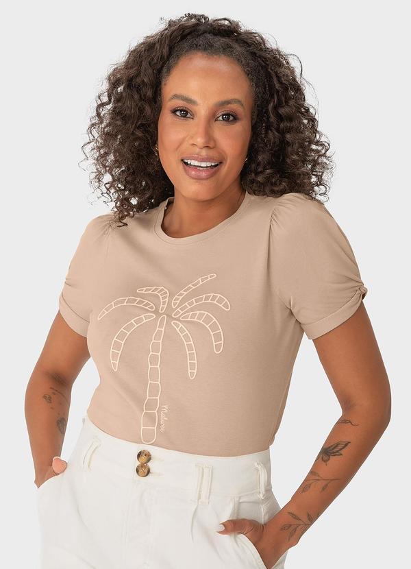Malwee - Blusa Taupe Coqueiro em Puff 1