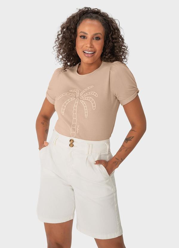 Malwee - Blusa Taupe Coqueiro em Puff 2