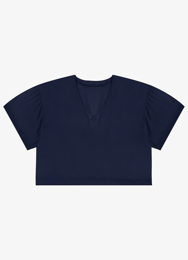 Infinita Cor - Blusa Tecido em Viscose Infinita Cor Azul