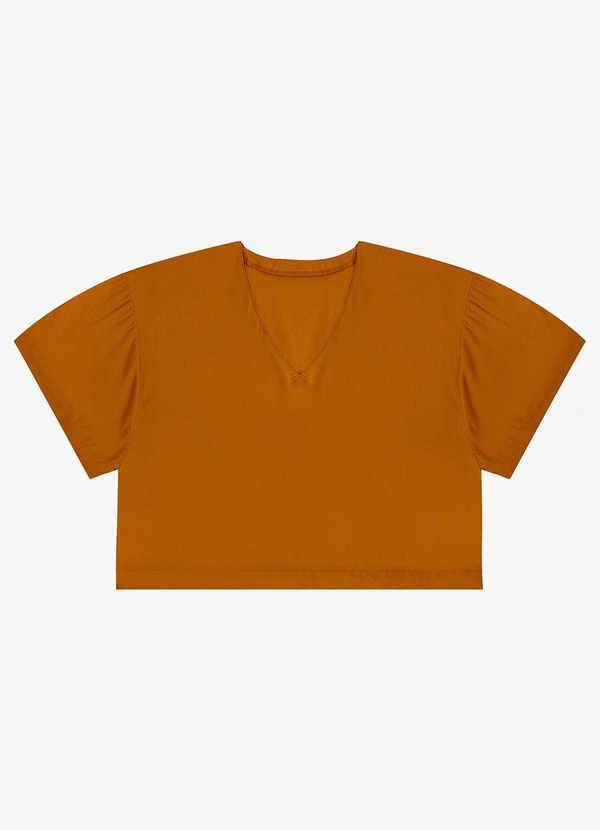 Infinita Cor - Blusa Tecido em Viscose Infinita Cor Marrom