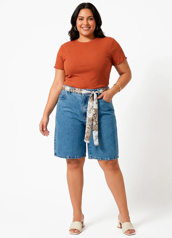 Quintess - Blusa Terracota em Malha Canelada 3