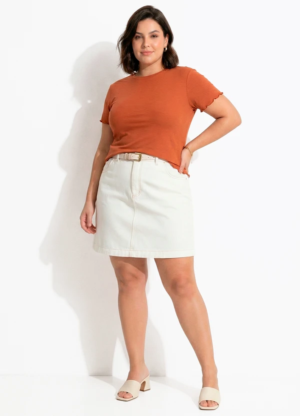 Quintess - Blusa Terracota em Malha Canelada