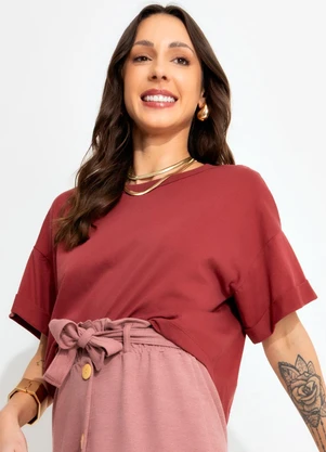 Bimini - Blusa Terracota em Malha de Algodão - BIMINI