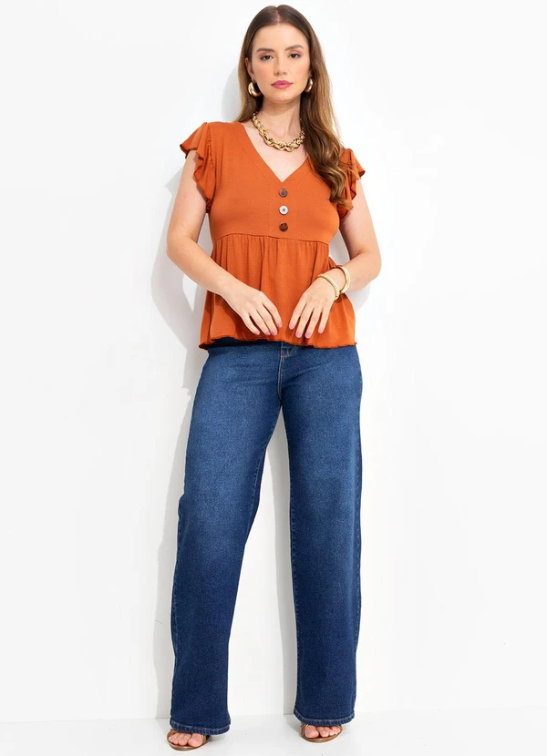 Quintess - Blusa Terracota em Malha de Viscose com Elastano 3
