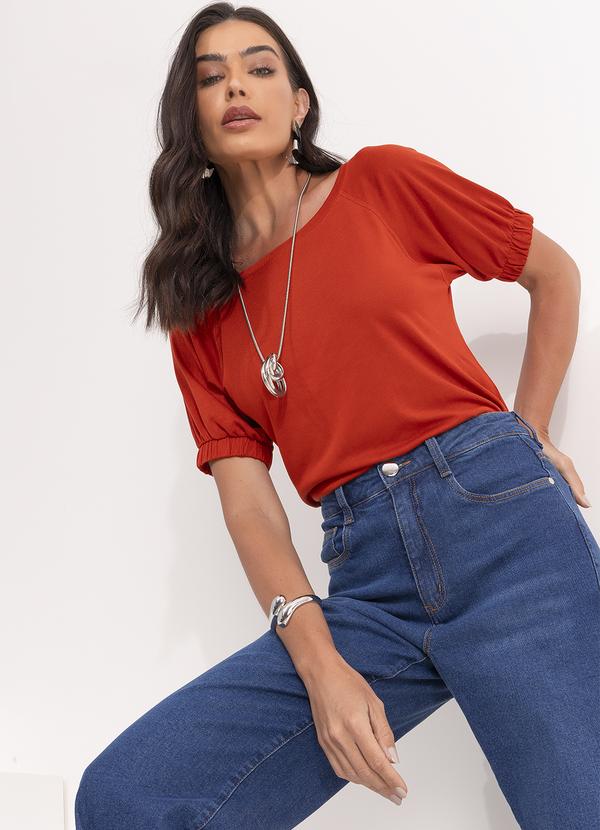 Quintess - Blusa Terracota em Malha Viscotricot 6