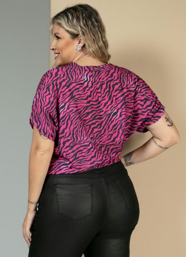 Quintess - Blusa Tigre Pink com Amarração Frontal 6