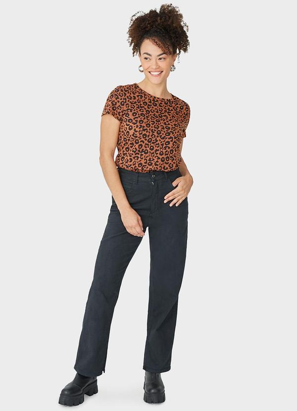 Malwee - Blusa Tradicional Animal Print Marrom 2