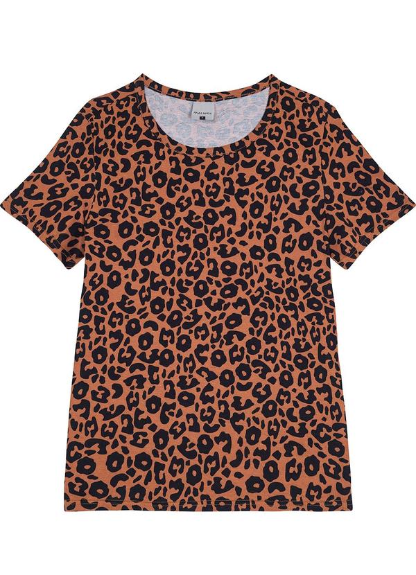 Malwee - Blusa Tradicional Animal Print Marrom 3
