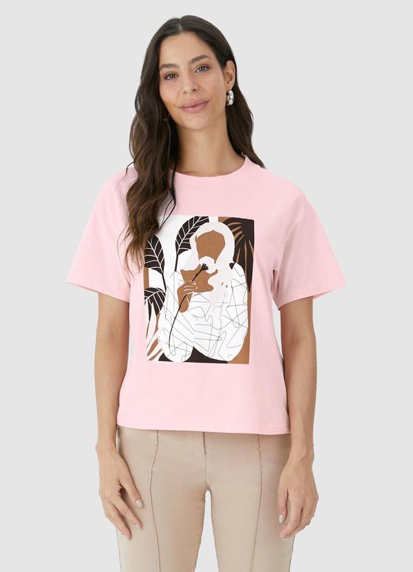 Malwee - Blusa Tradicional Mulher com Flor Rosa